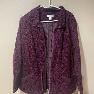 Christopher & Banks Burgundy Floral Blazer